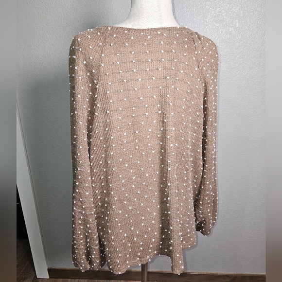 Perch by Blu Pepper Lightweight Sweater with tiny pompom texture with buttons 2x - Picture 8 of 12
